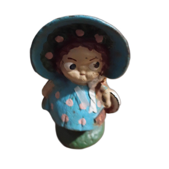 Dolly Dimple Cast Iron Coin Bank in Blue Bonnet - Picture 2 of 6